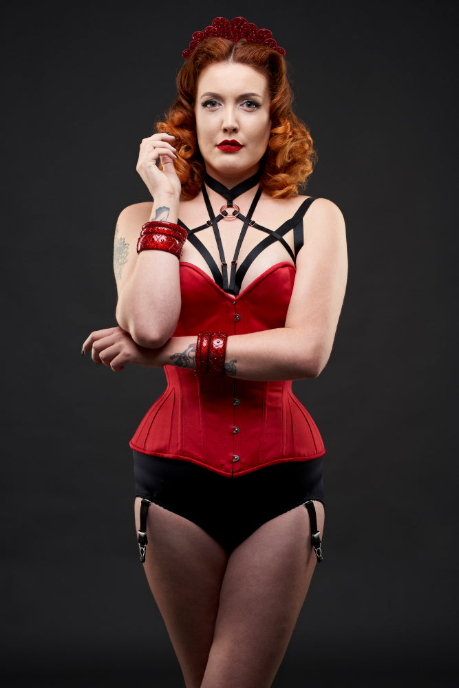 Wide Rainbow Jewel Carved Ruby Glitter Bangle