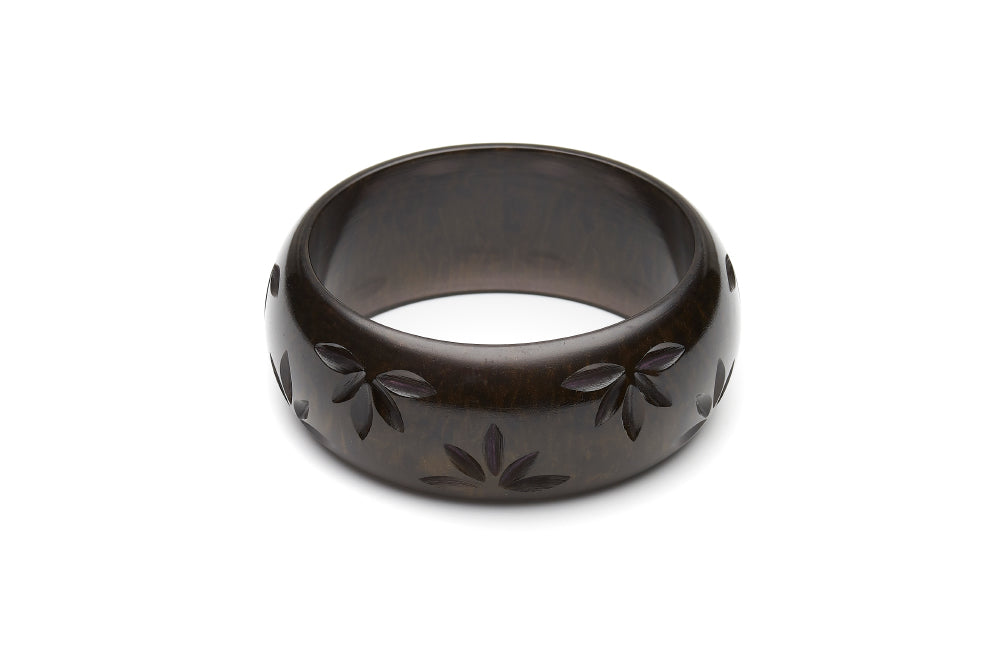 Wide Golden Night Fakelite Bangle