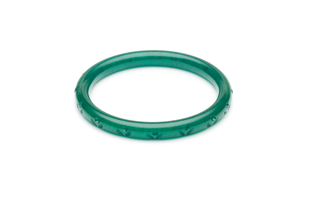 Narrow Golden Moss Fakelite Duchess Bangle
