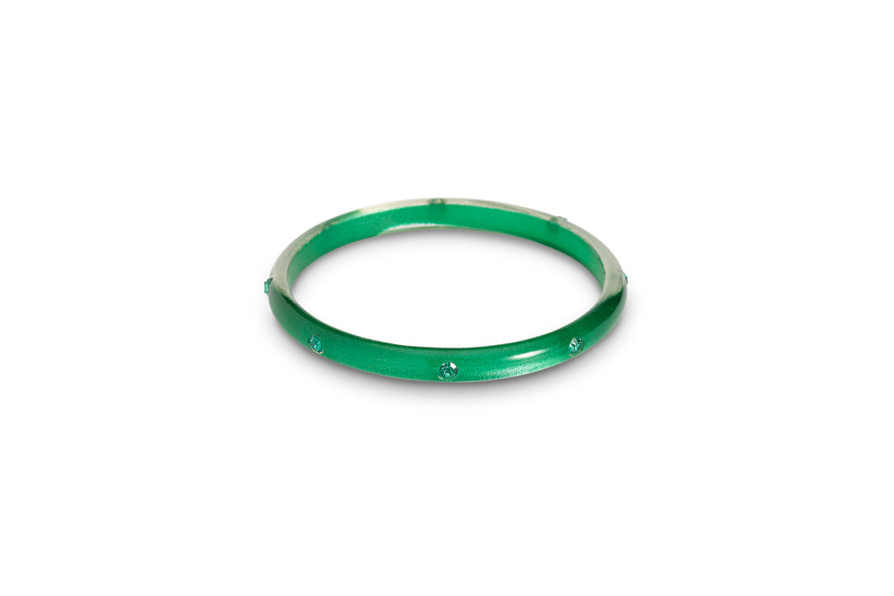 Narrow Emerald Moonglow Bangle