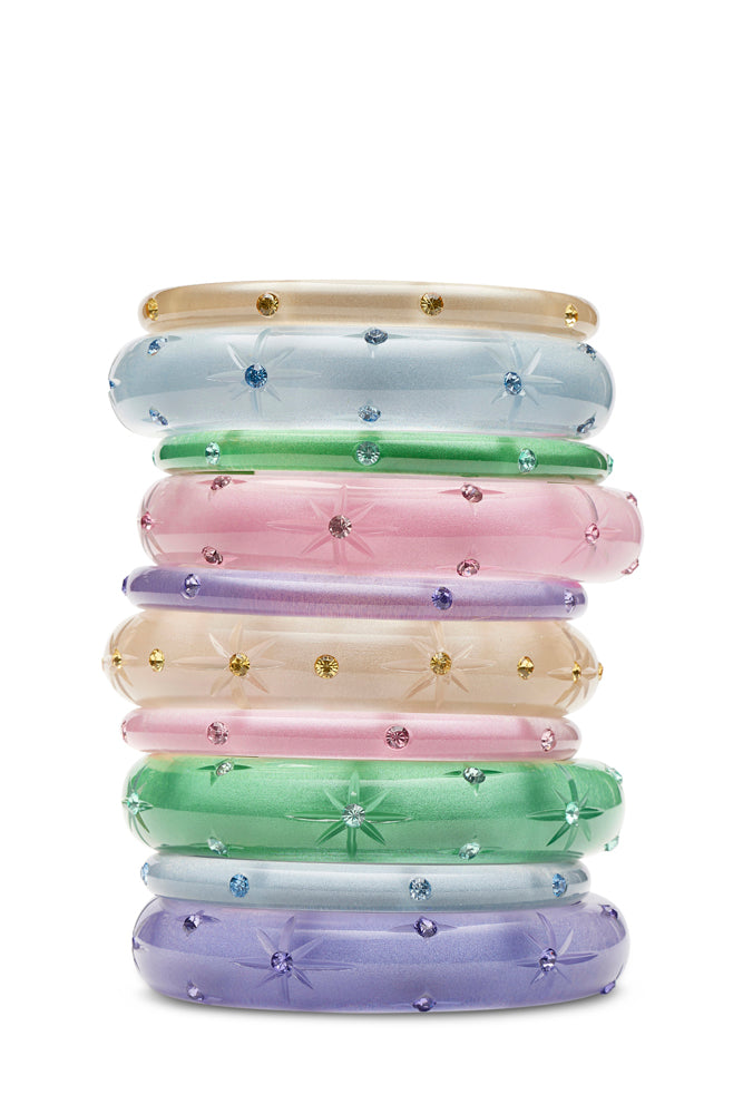 Narrow Seafoam Moonglow Bangle