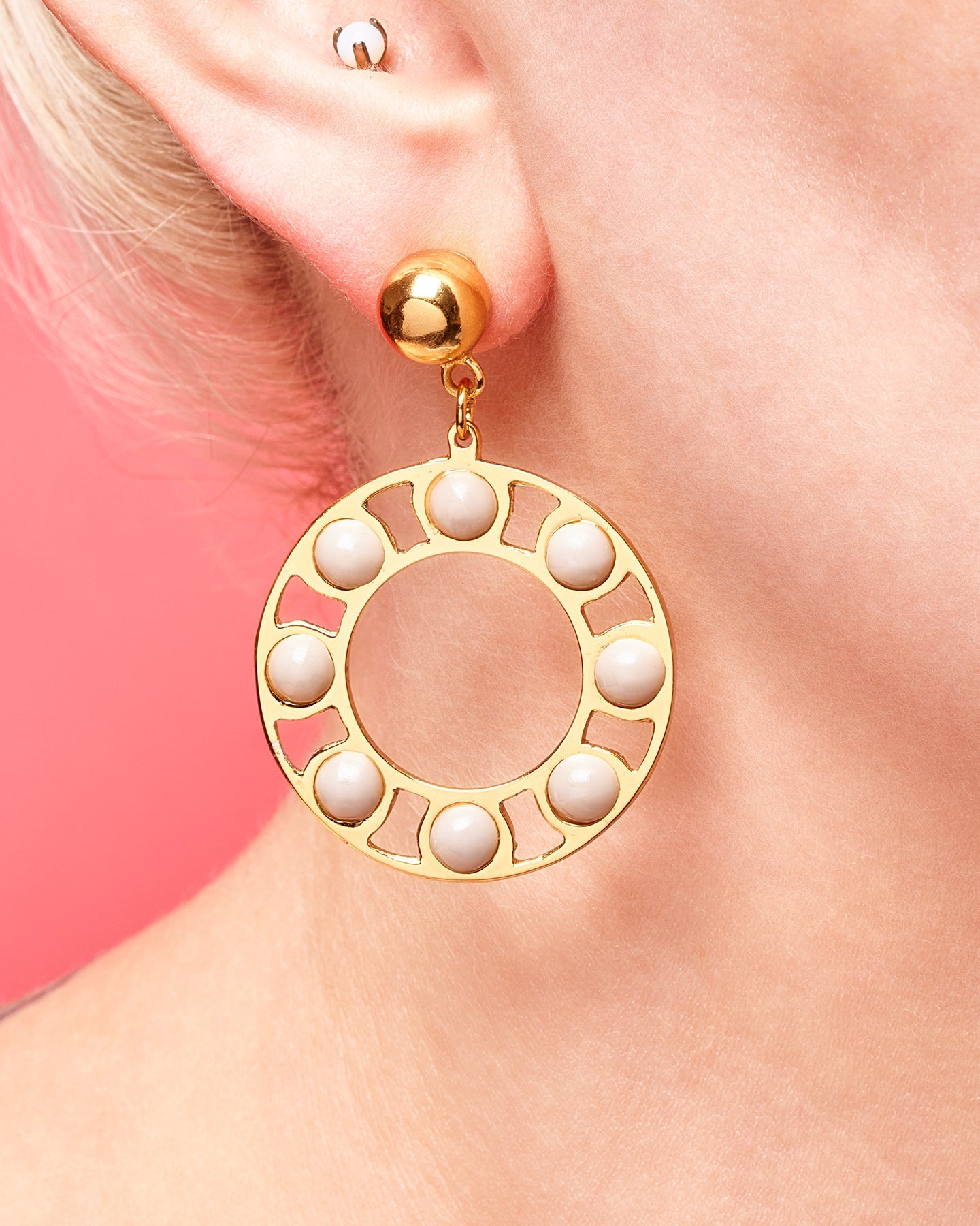 Smoky Drop Hoop Earrings