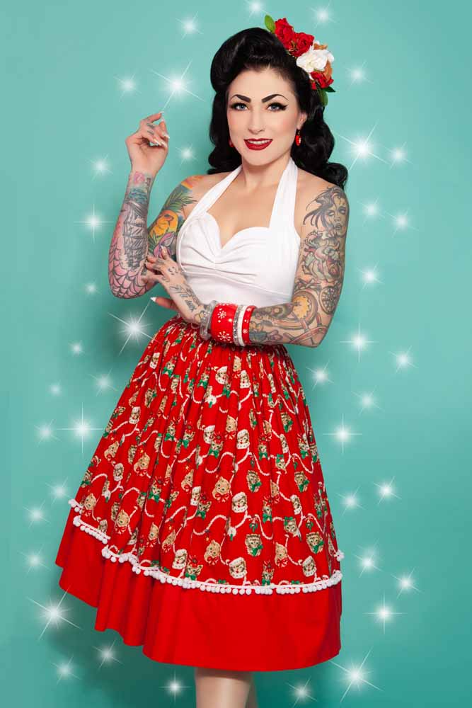 Tonttu Red Atomic Snowflake Brooch