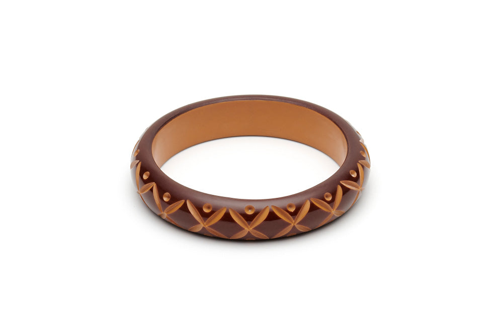 Splendette Midi Walnut Carved Bangle