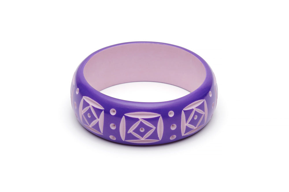 Wide Violet Carved Duchess Bangle