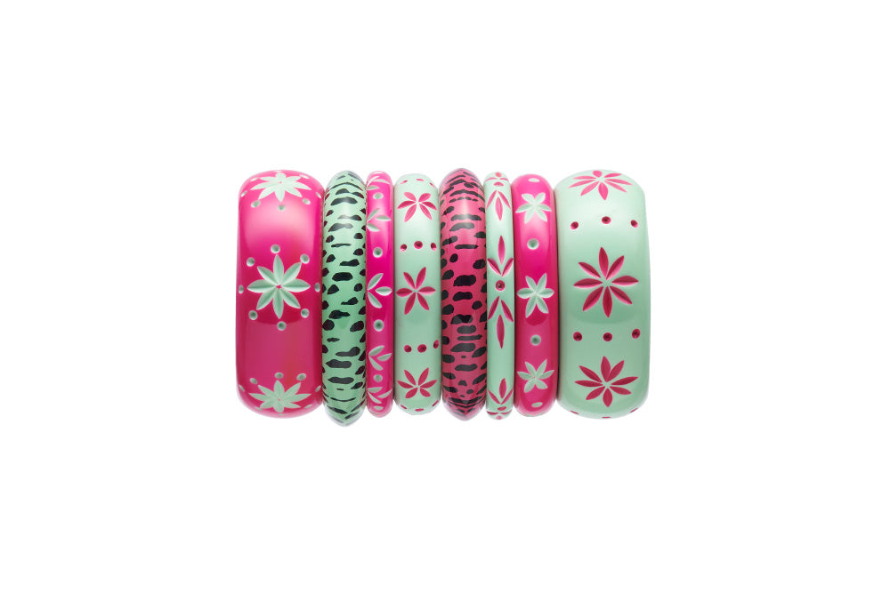 Flamingo Carved Drop Hoop Earrings