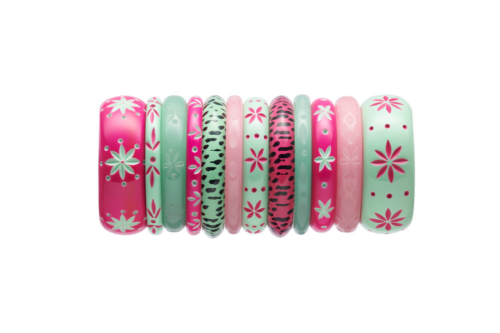 Flamingo and Parrot Set of 3 Bangles