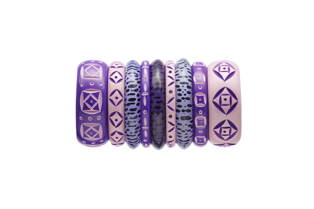 Violet and Clematis Set of 3 Maiden Bangles