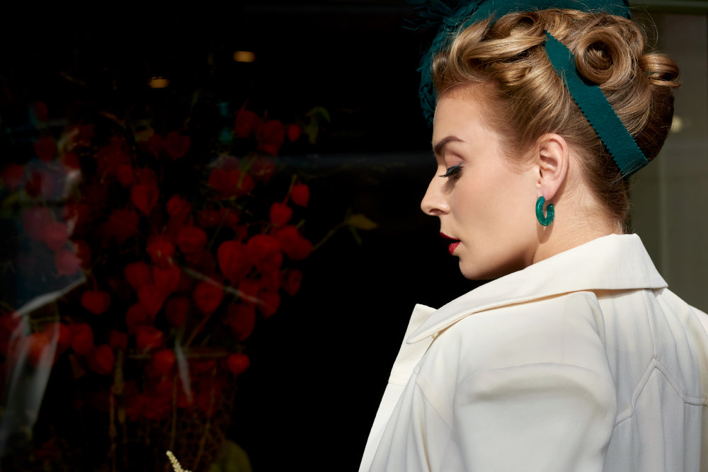 Golden Moss Fakelite Earrings