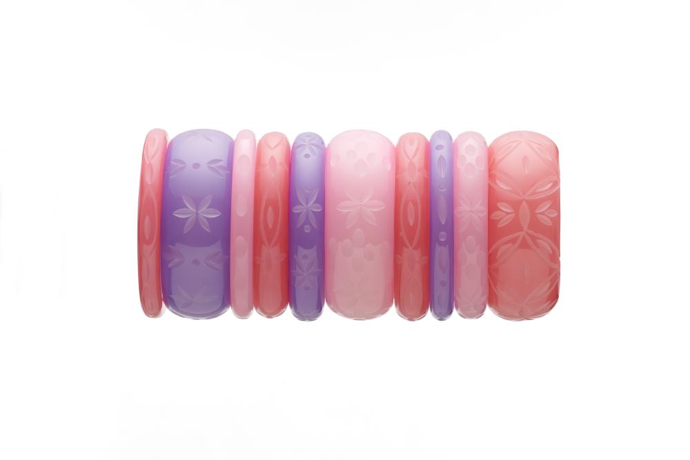 Wide Rose Fakelite Maiden Bangle