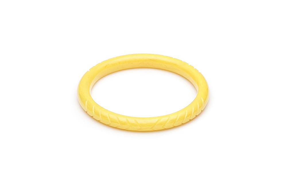 Handmade Bangle in Narrow Lemon Yellow Fakelite
