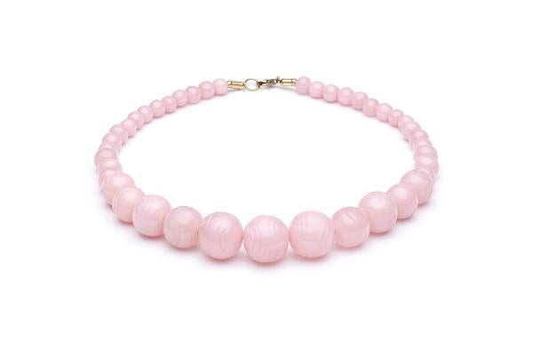 1950s Style Bead Necklace in Pale Peach