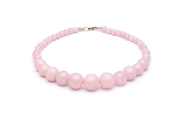 1950s Style Bead Necklace in Pale Peach Fakelite