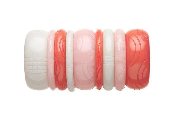 Tropical Punch and Pale Peach Set of 3 Duchess Bangles
