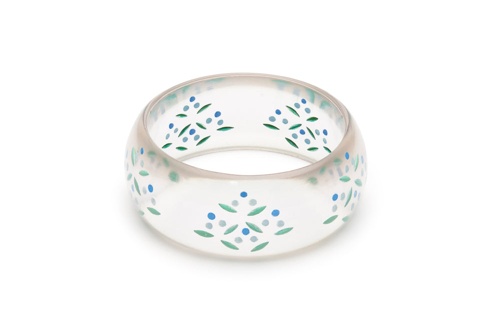 Wide Bluebell Reverse Carved Bangle