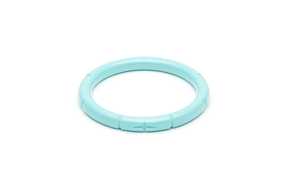 1940s style humanitea turquoise heavy carve narrrow bangle