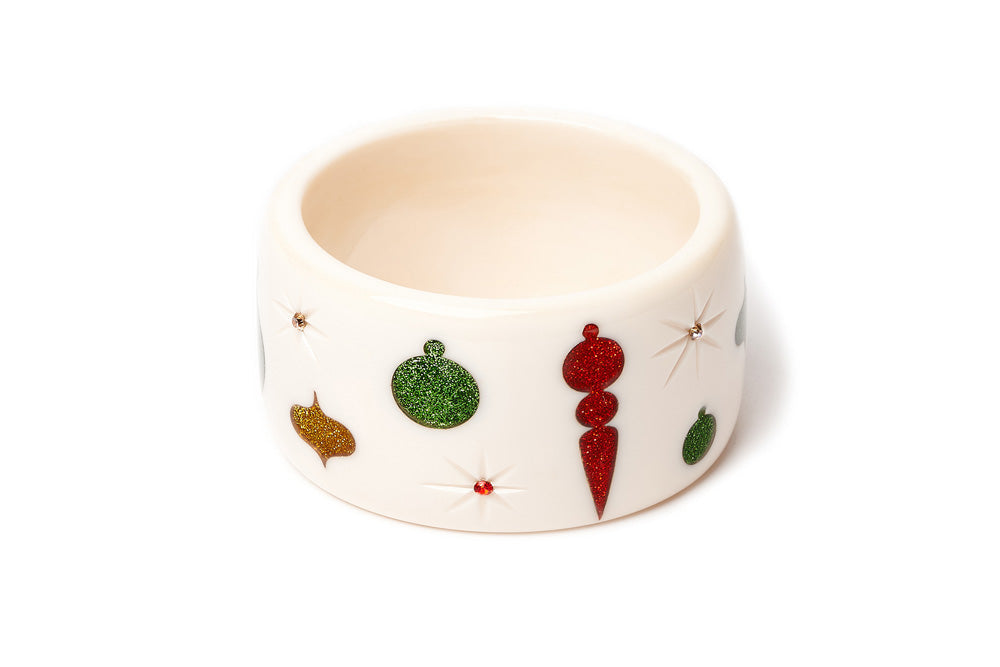 Extra Wide White Baubles Duchess Bangle