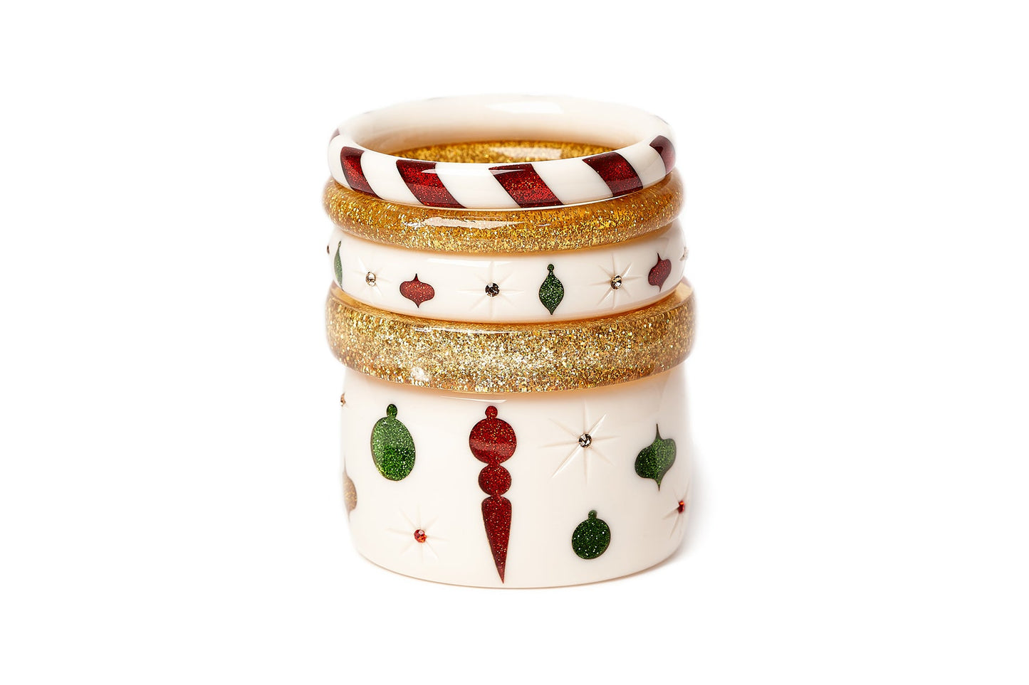 Extra Wide White Baubles Bangle
