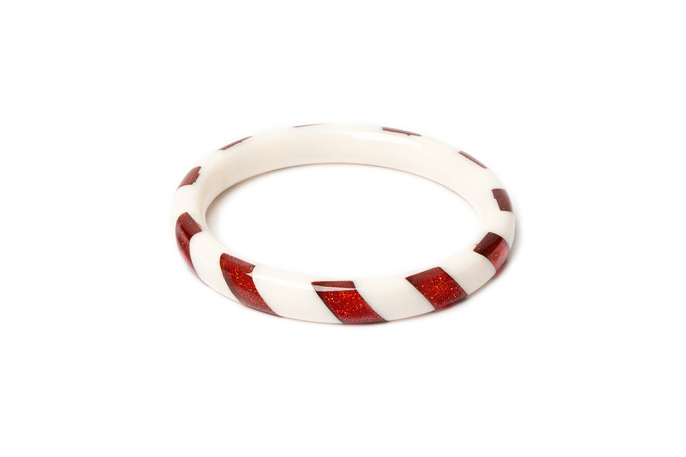 Narrow Red & White Candy Cane Duchess Bangle