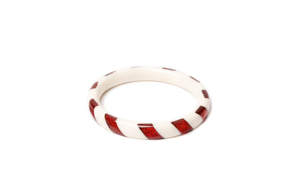 Narrow Red & White Candy Cane Maiden Bangle