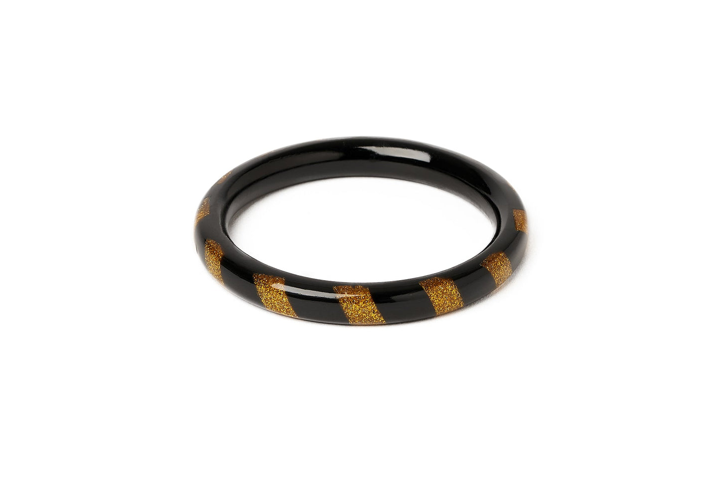 Gold and Black Candy Stripe Bangle