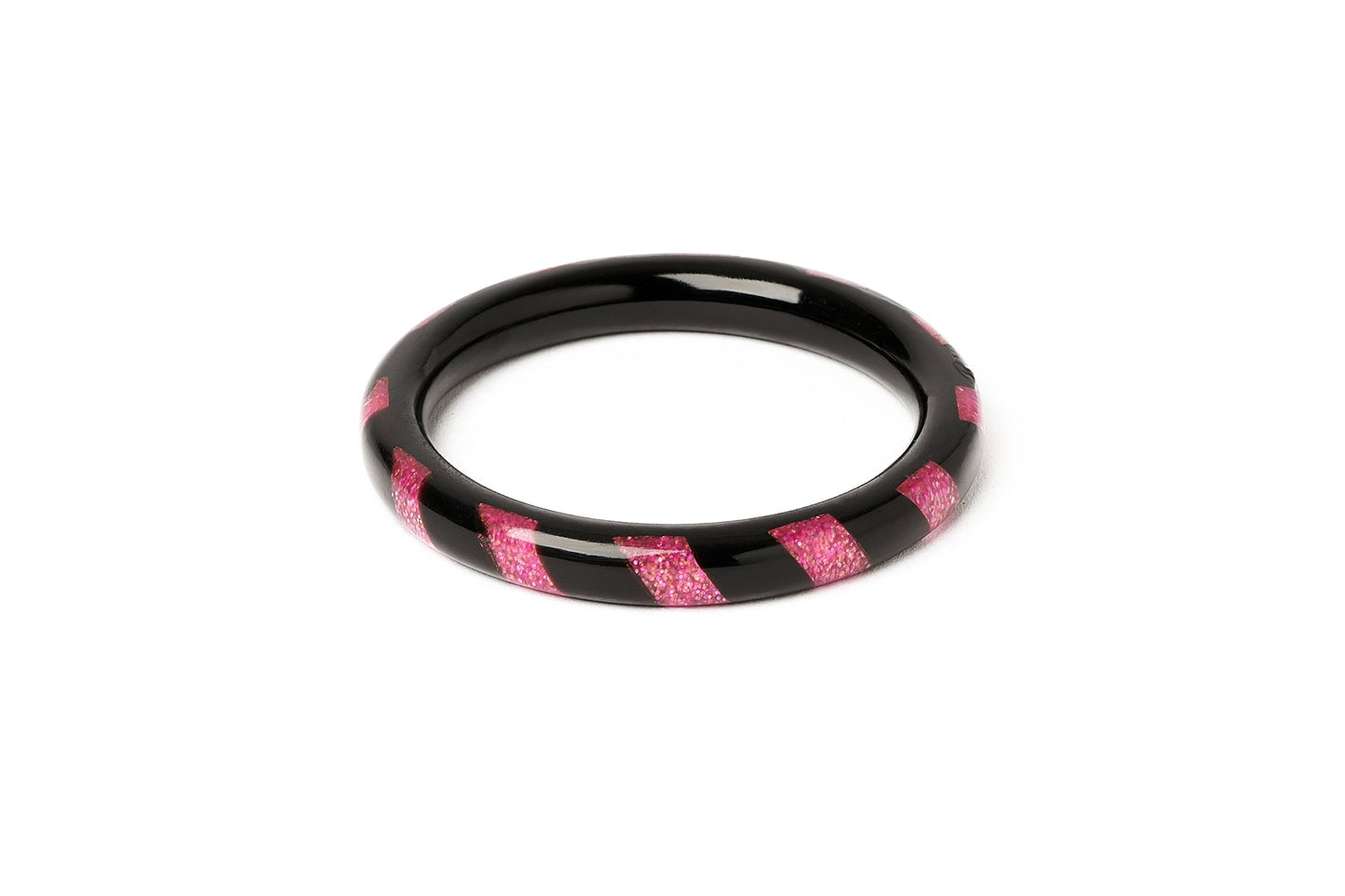 Pink and Black Candy Stripe Bangle