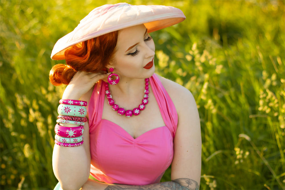 Flamingo Carved Bead Necklace