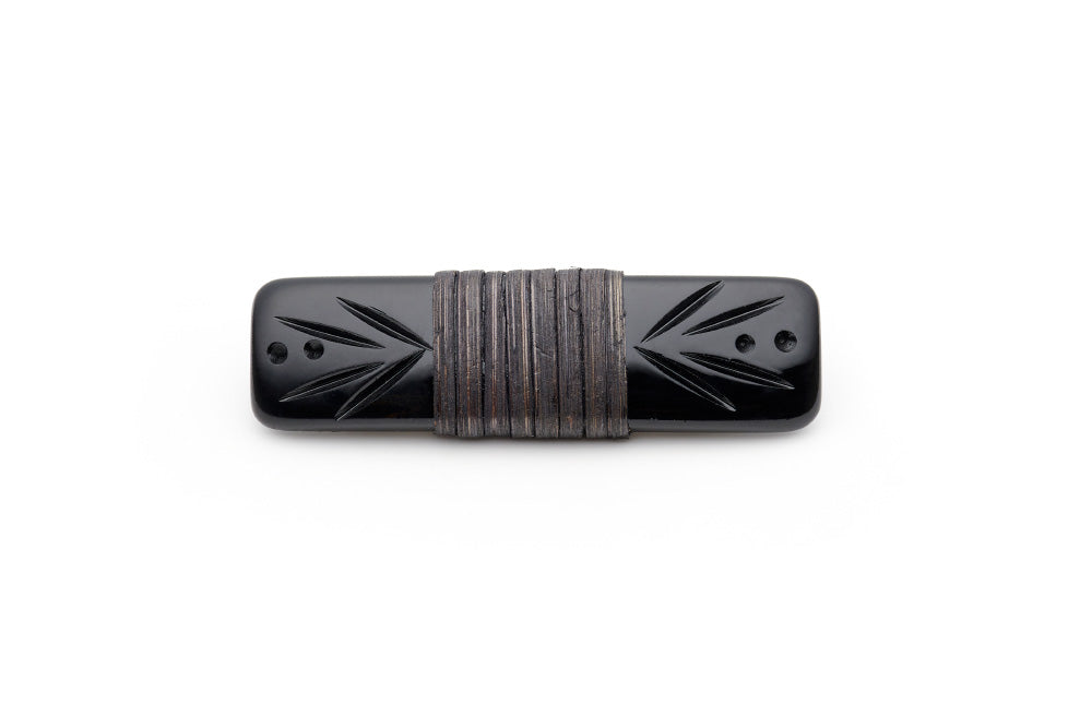 Splendette vintage inspired 1940s 1950s Bakelite Style black carved fakelite Panther Dark Cane Hair Barrette