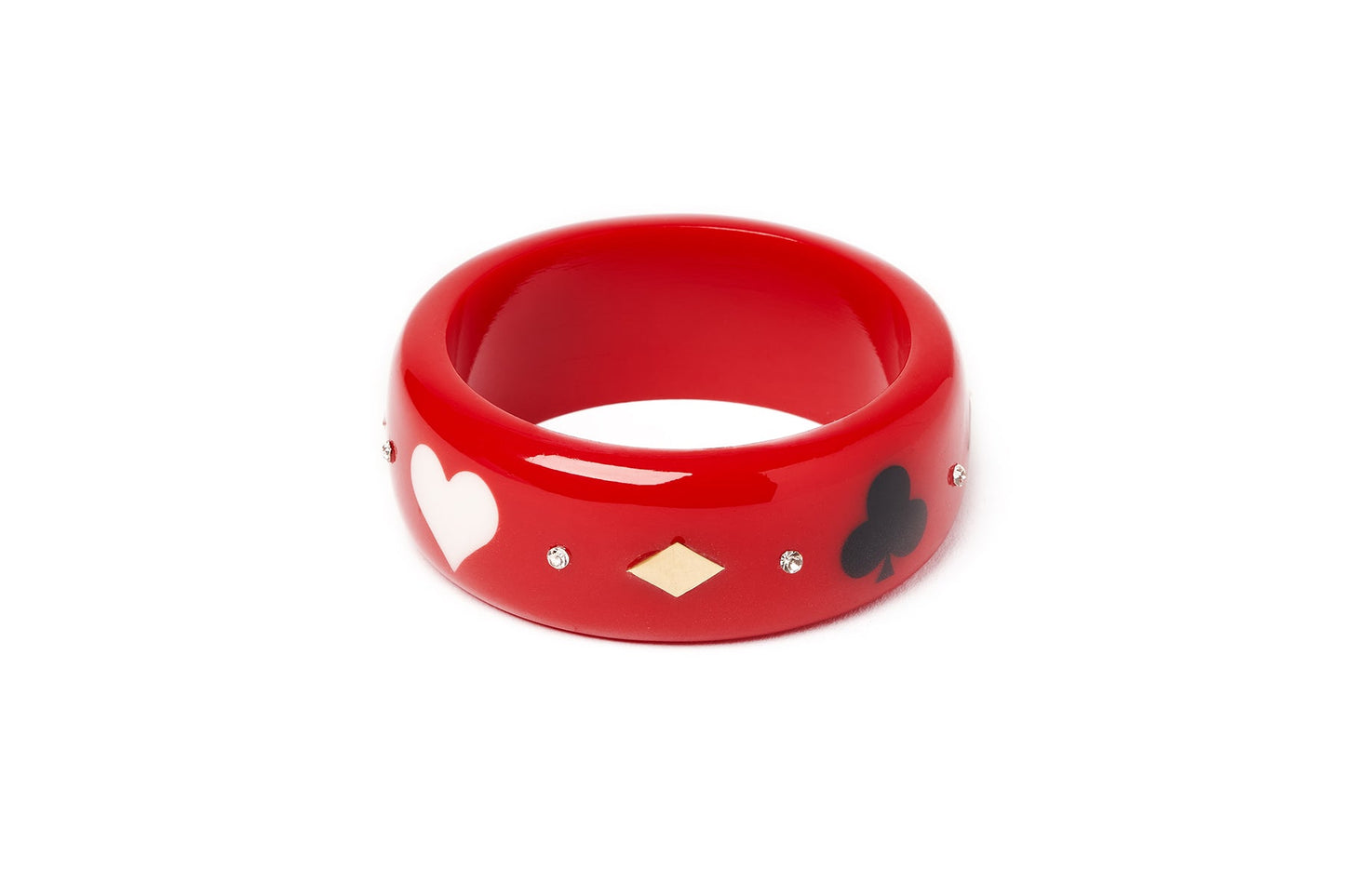 Splendette vintage inspired 1950s Las Vegas style red Wide Wild Card Bangle