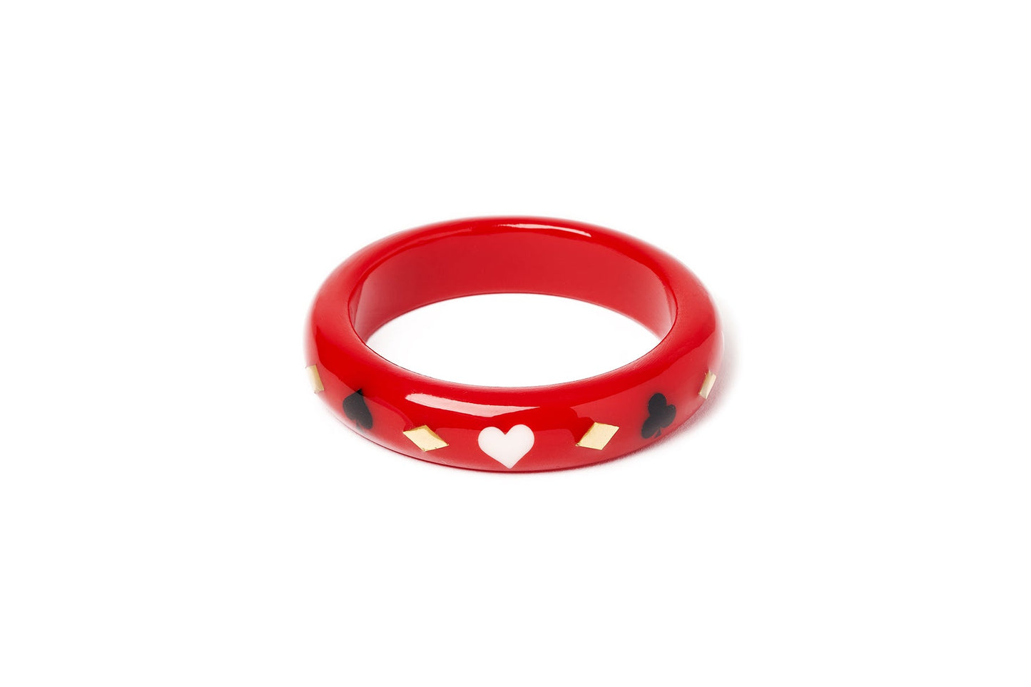 Splendette vintage inspired 1950s Las Vegas style smaller size red Midi Wild Card MaidenBangle