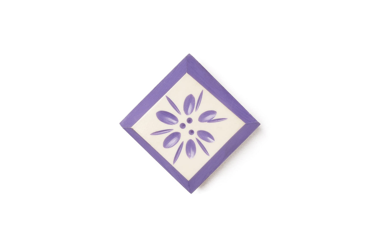 Splendette vintage inspired 1940s style pastel purple carved fakelite Petunia Cream Brooch