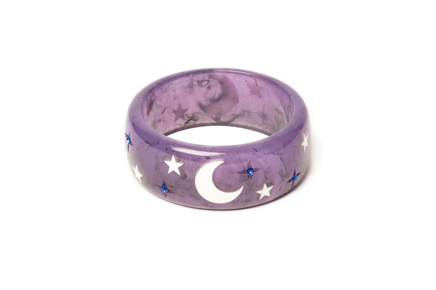 Splendette vintage inspired 1950s Halloween style purple Wide Poison Bangle