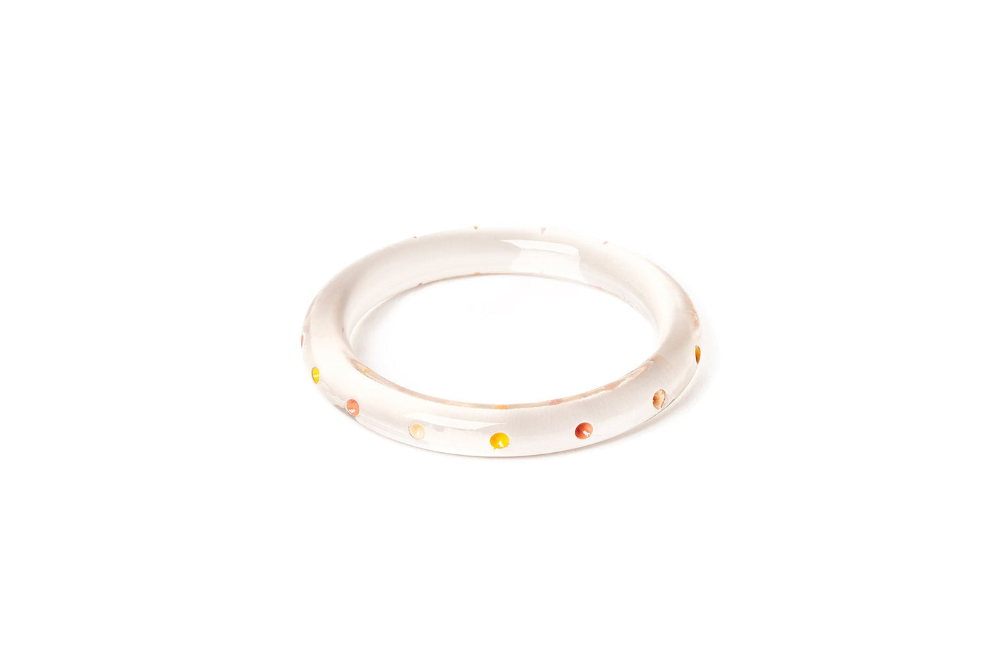 Splendette vintage inspired 1950s retro tropical style smaller size Narrow Pineapple Clear Maiden Bangle
