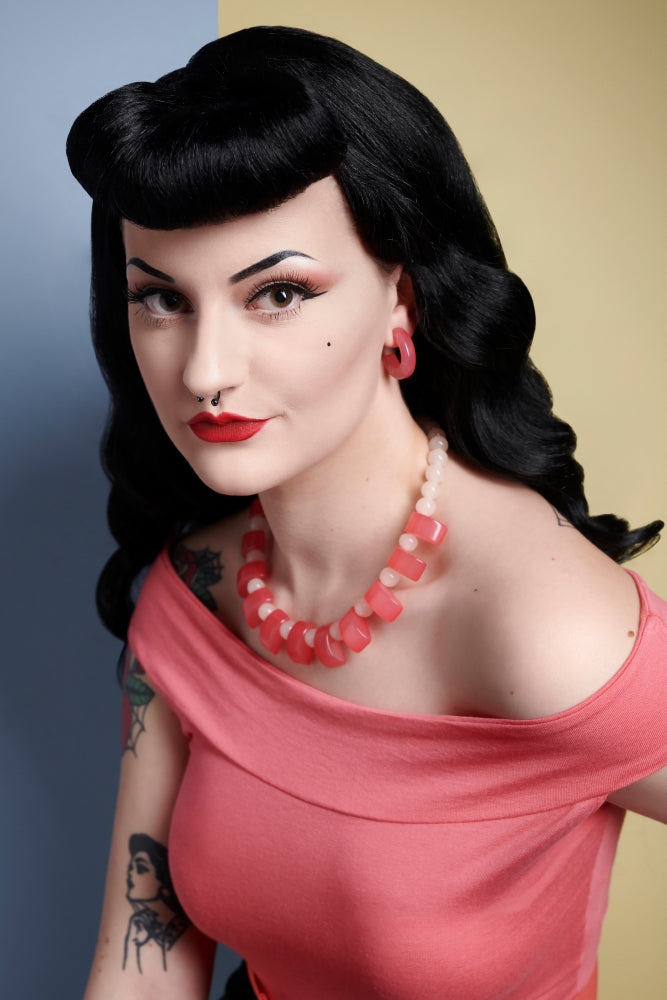 Rose Fakelite Hoop Earrings