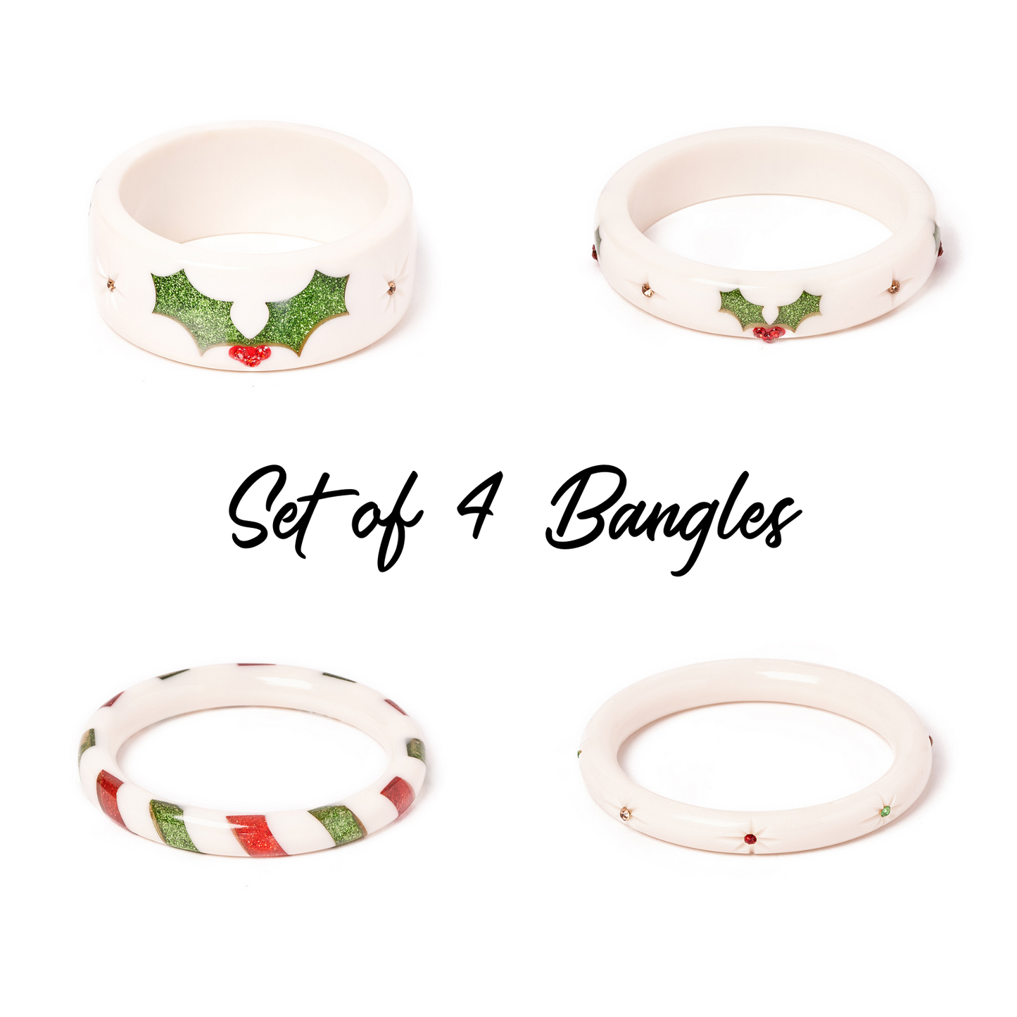 Holly Bangles Set of 4