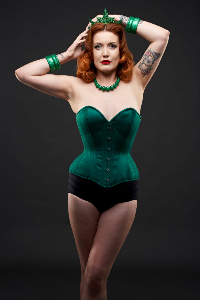 Carved Emerald Glitter Holly Brooch