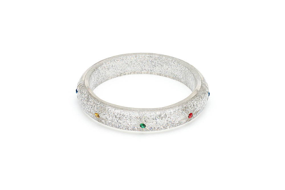 Midi Rainbow Jewel Silver Glitter Duchess Bangle