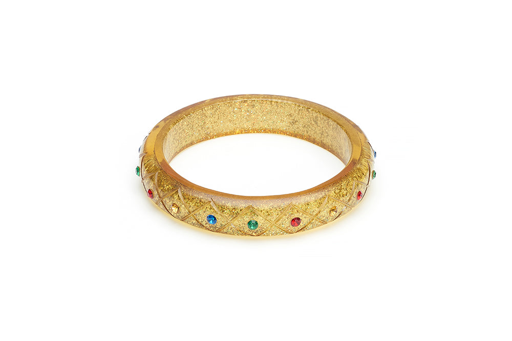 Midi Rainbow Jewel Gold Glitter Duchess Bangle