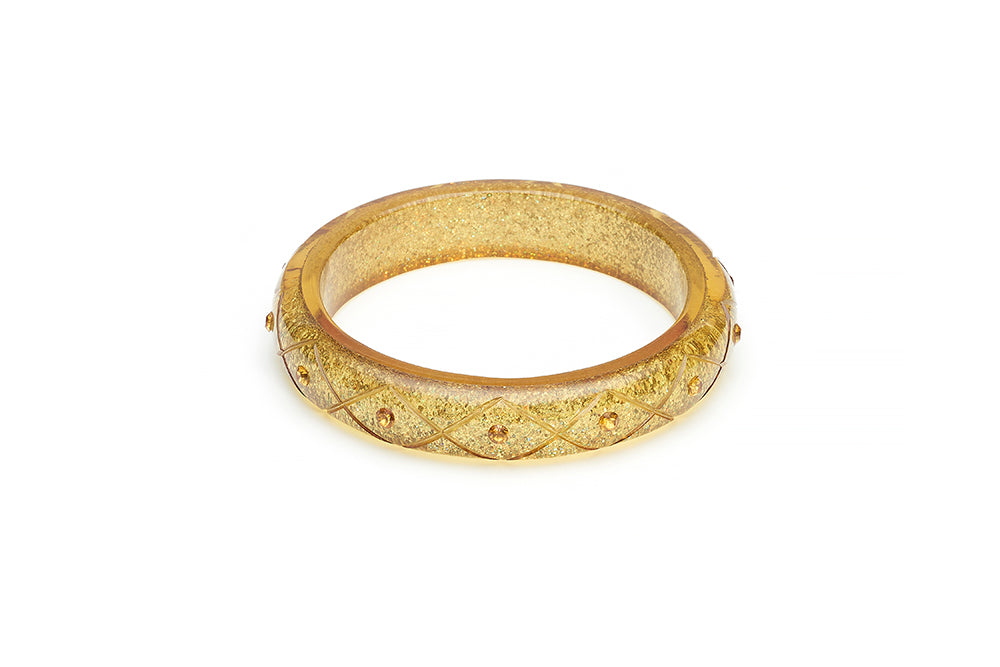 Midi Carved Gold Glitter Bangle