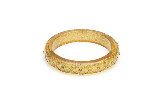 Midi Carved Gold Glitter Bangle