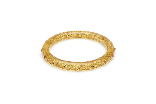 Narrow Carved Gold Glitter Bangle