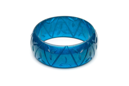 Wide Golden Teal Fakelite Duchess Bangle