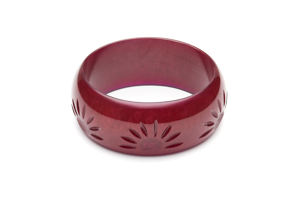 Wide Golden Burgundy Fakelite Duchess Bangle