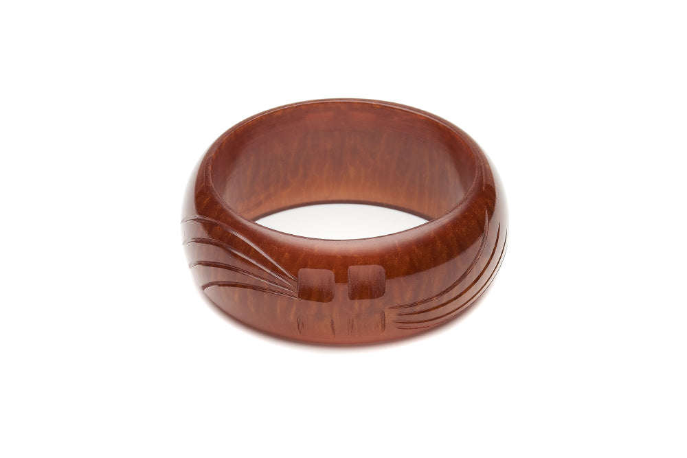 Wide Golden Chocolate Fakelite Bangle