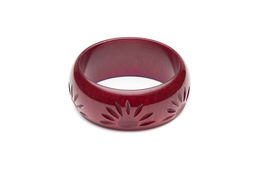 Wide Golden Burgundy Fakelite Bangle