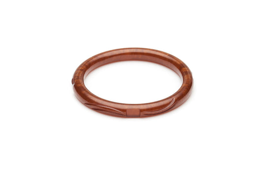Narrow Golden Chocolate Fakelite Bangle