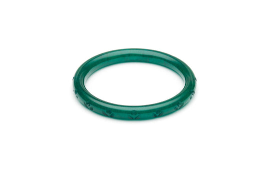 Narrow Golden Moss Fakelite Bangle