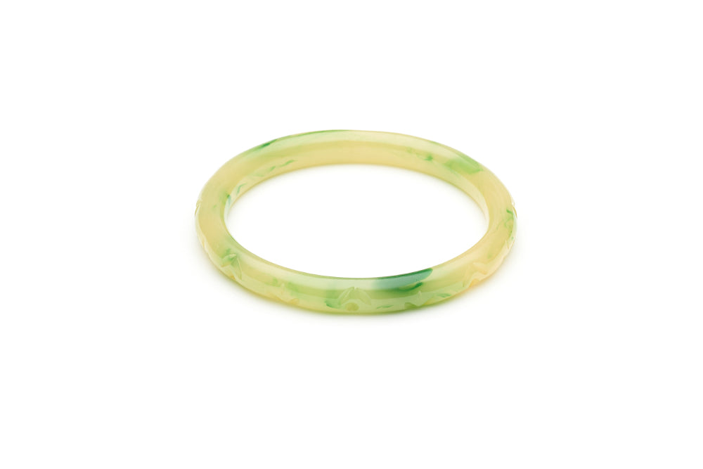 Narrow Moss Crème Fakelite Bangle