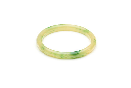 Narrow Moss Crème Fakelite Bangle