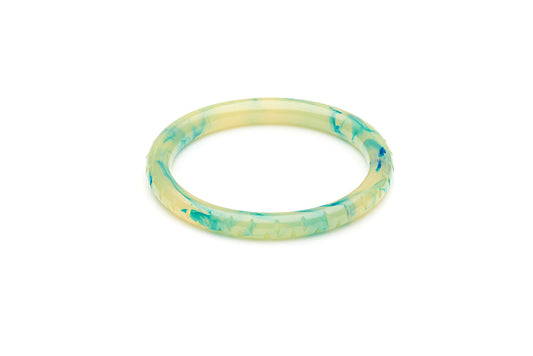 Narrow Teal Crème Fakelite Bangle